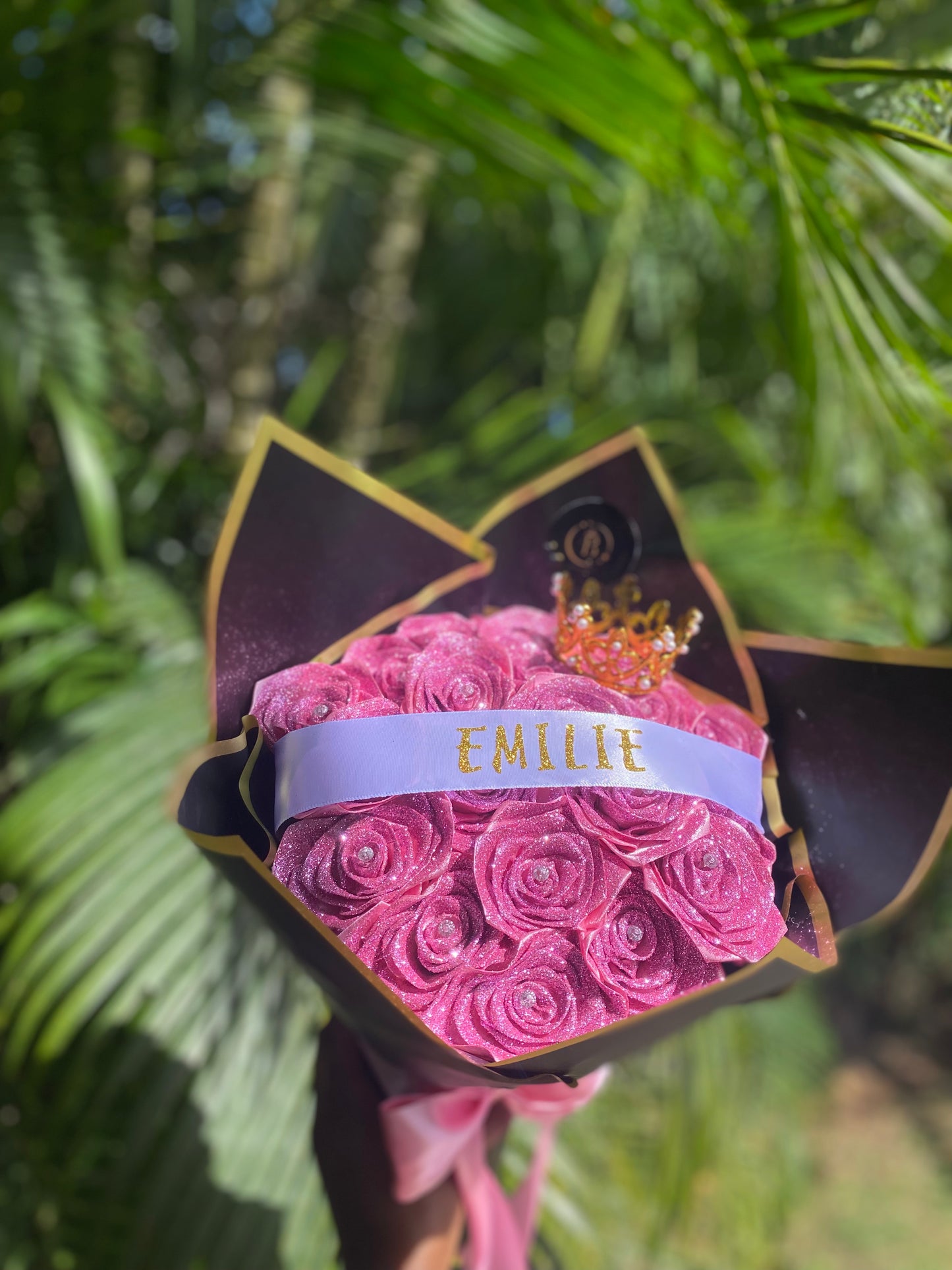 Bouquet de 20 rose en satin