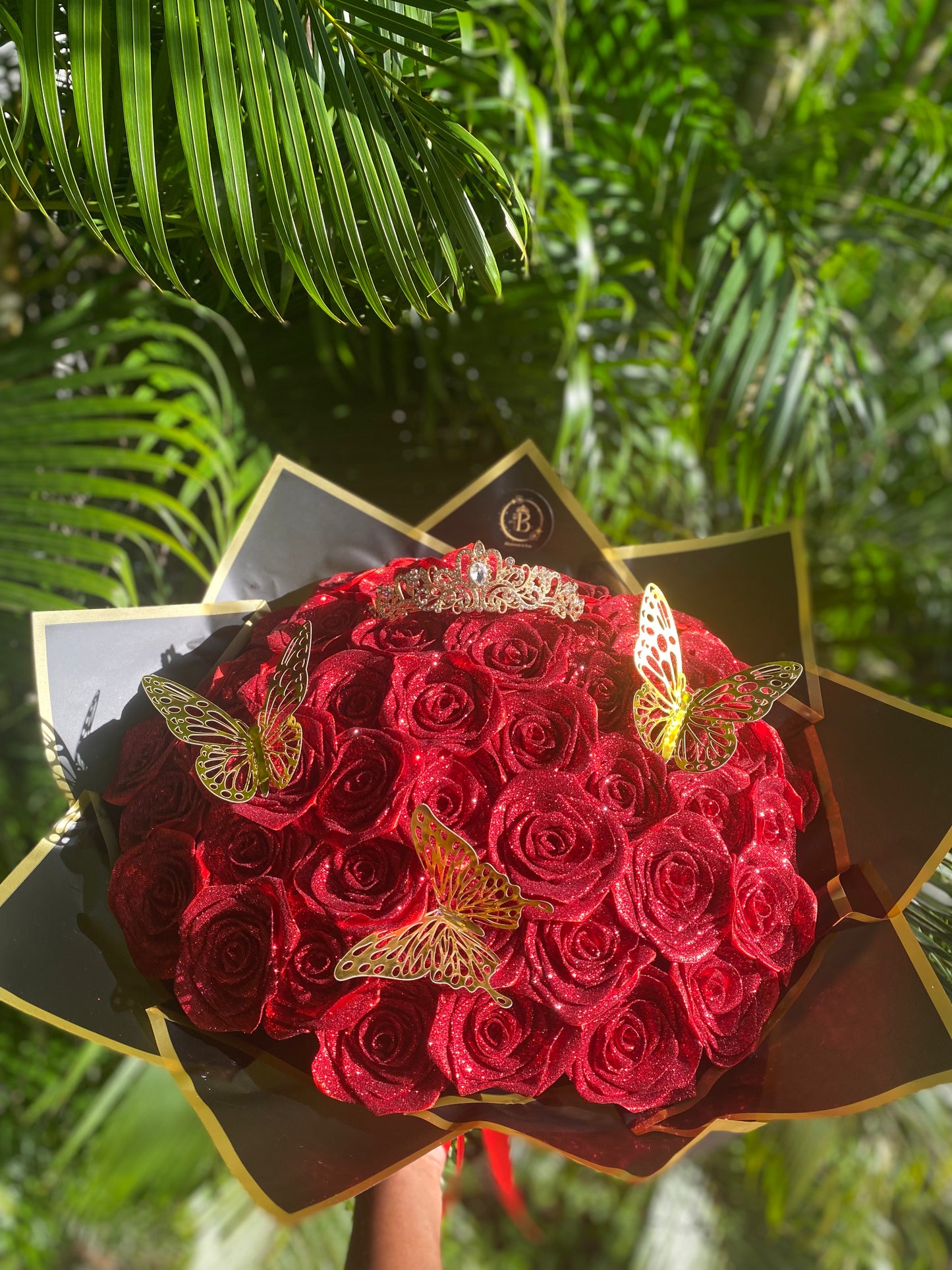 Bouquet de 50 rose en satin