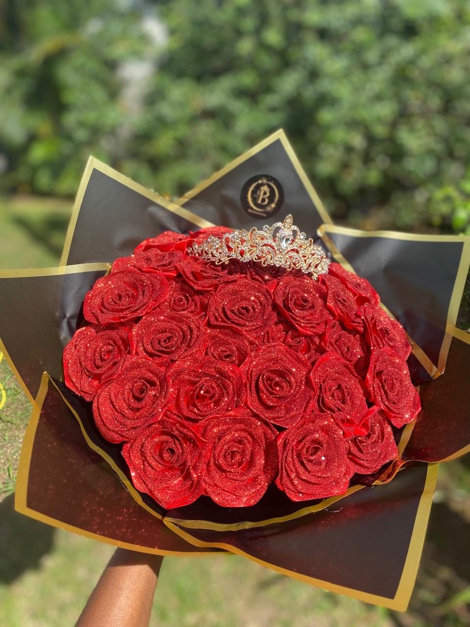 Bouquet de 30 rose en satin